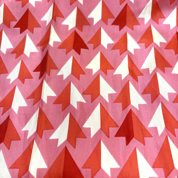 Vintage VERA Pink Red & White Silky Scarf Abstract Artsy Long Rectangle Abstract - Picture 3 of 7